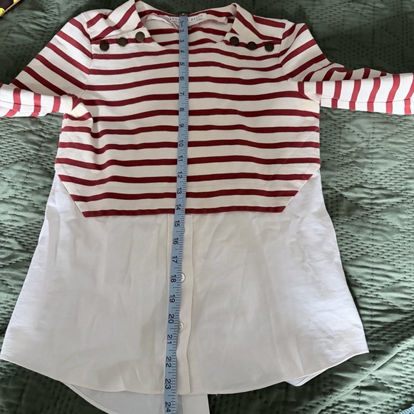 Veronica Beard Anchor Combo Striper Jersey and Cotton Poplin Top Size XS - Picture 8 of 8